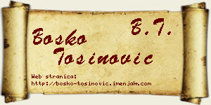Boško Tošinović vizit kartica